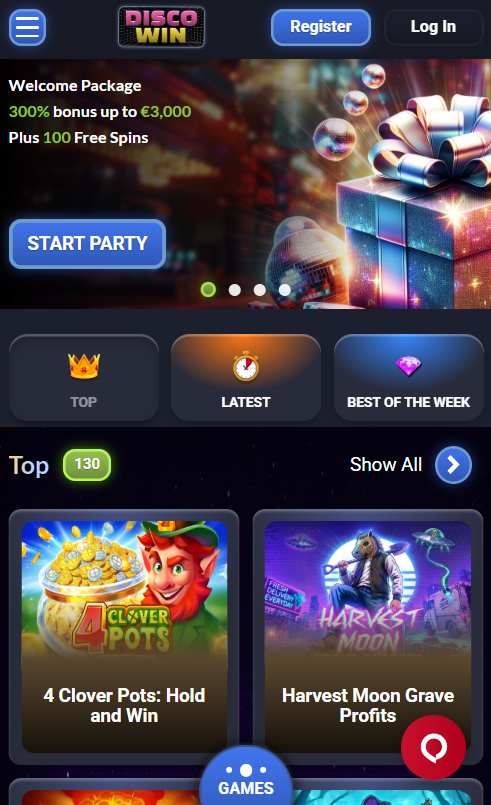 DiscoWin Casino mobile
